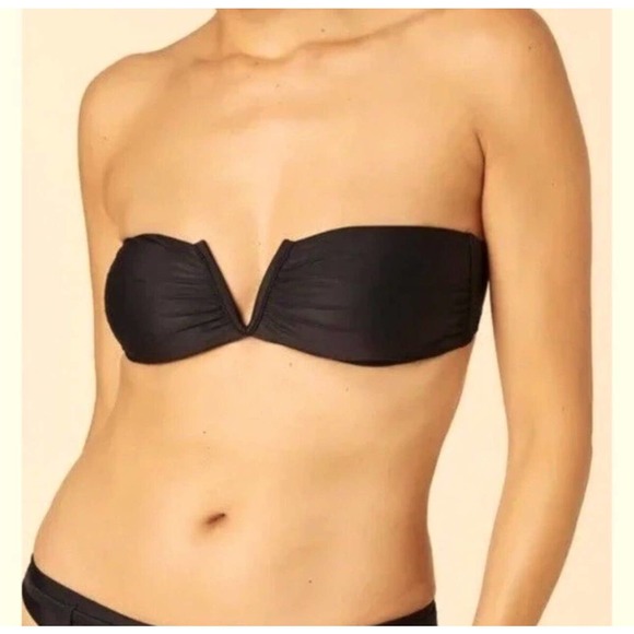 Andie Swim New Andie Womens S The Scala Bikini Top Black Notchv